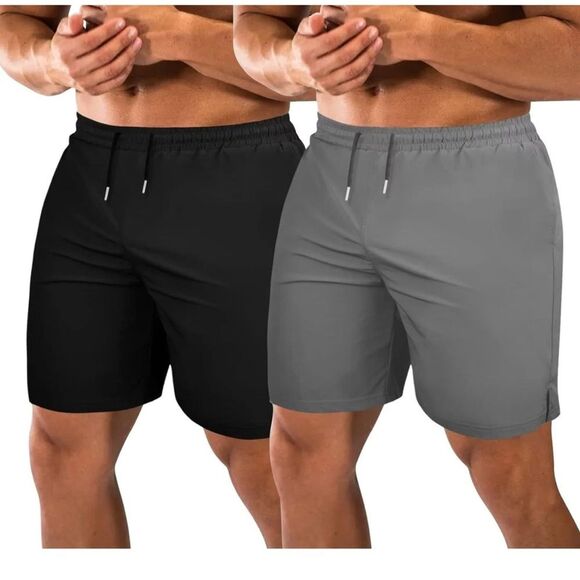 We1fit Men’s Workout  7” Pants Short Pants ,Size L, 2 Pack - Picture 1 of 11